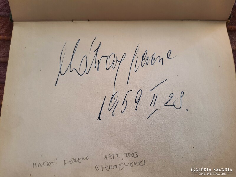 Latinovits, Latabár, Rajz János, Rodolfó, Koós János autogrammjai összesen 33 aláírás 1959-63