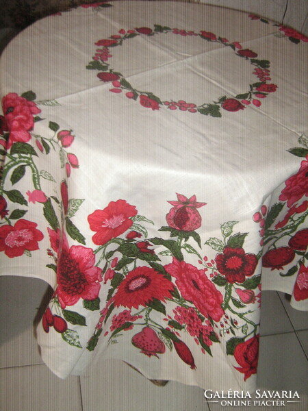 Beautiful red floral tablecloth