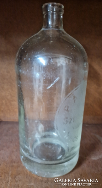 Old soda bottle, patria sikvíz factory with the inscription Kecskemét without a head
