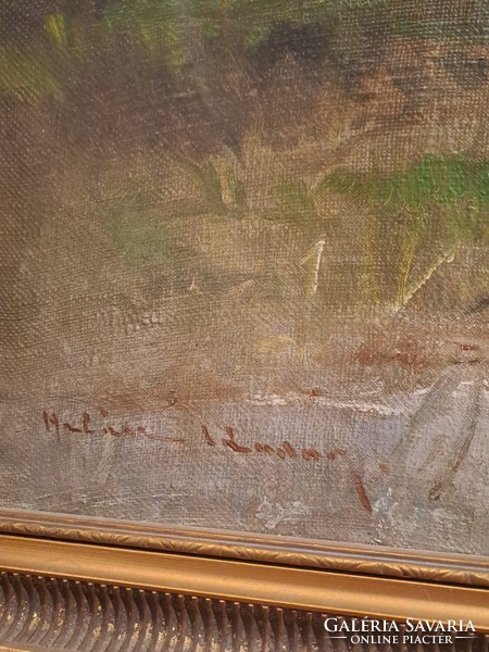 Hungarian painter: farmhouse with illegible signature