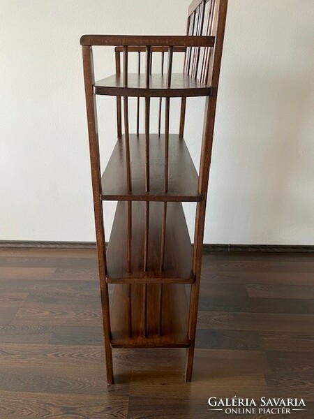 Antique Art Nouveau elegant wooden bookshelf, sideboard, etagere