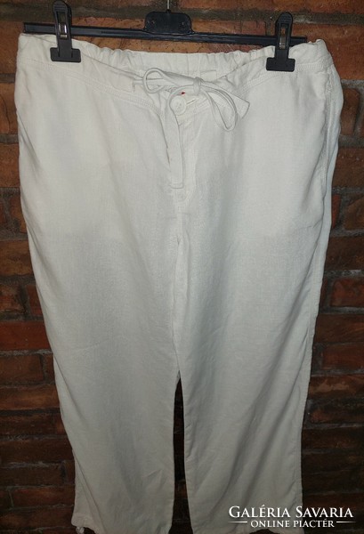 Divided women's linen white pants (42)