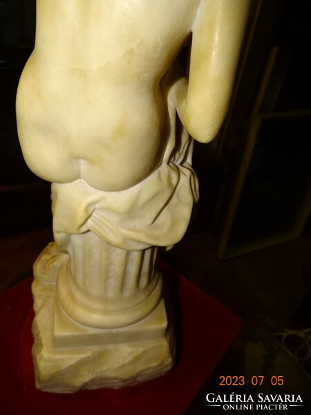 Antique female nude statue (after bathing) + pedestal total: 147 cm!!!