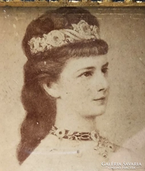 Queen Elizabeth Sissy original photo photo Habsburg ca 1860 ox-eye carved frame