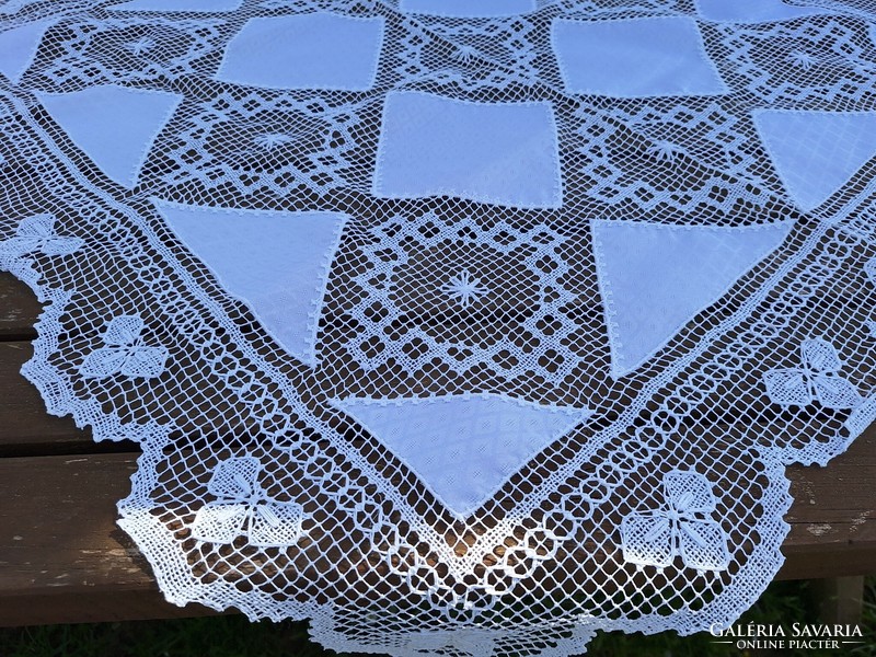 Beaten lace tablecloth