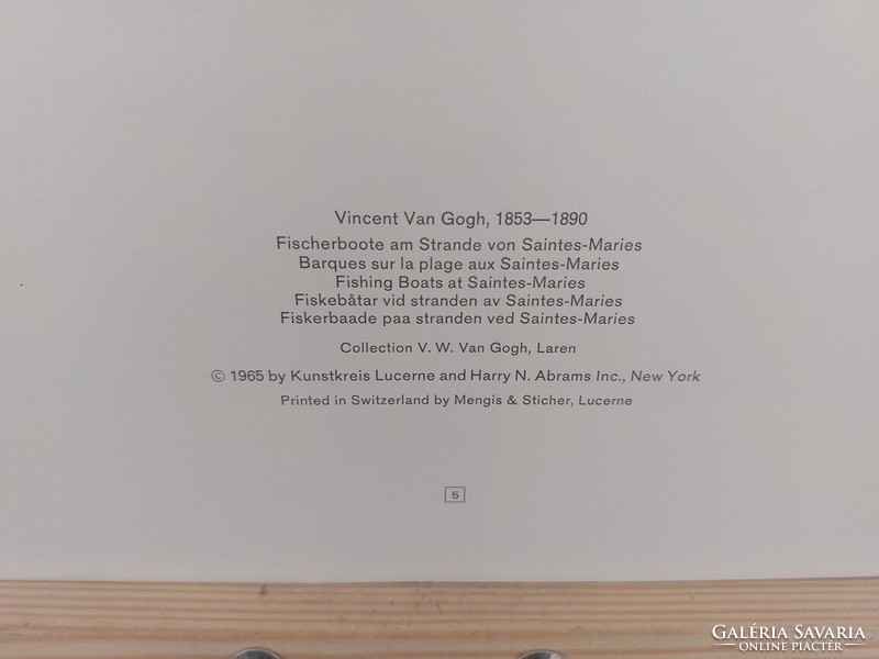 (K) International Art Club (1965) 5 db Van Gogh nyomat, reprodukció 35x43 cm
