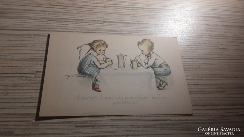 Antique greeting postcard.