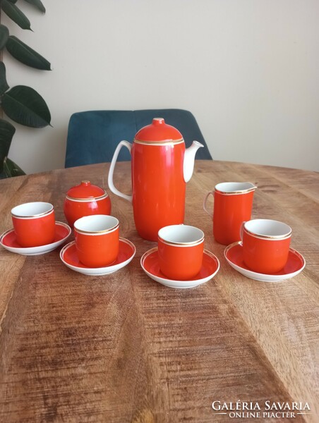 Hollóházi retro coffee set for 4 people