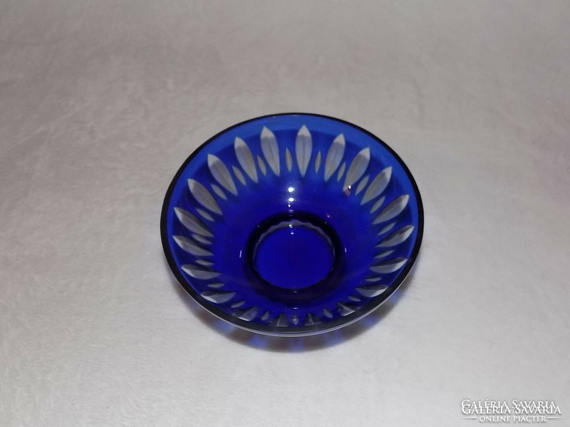 Blue crystal glass serving bowl centerpiece (fp)