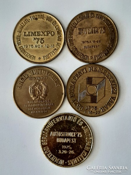 Hungexpo commemorative coin of 5 types from 1975