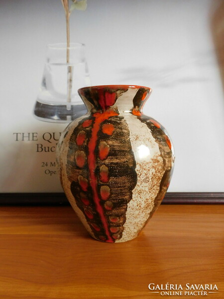 Retro kerámia iparművész váza DM szignóval18 cm