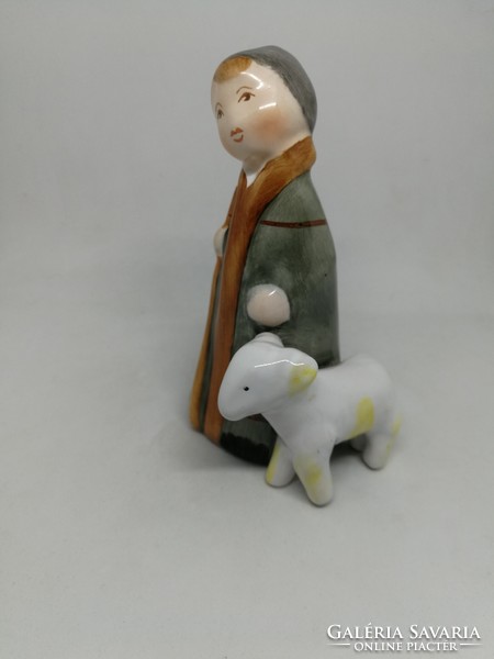 Bodrogkeresztúr ceramic shepherd boy with lamb!