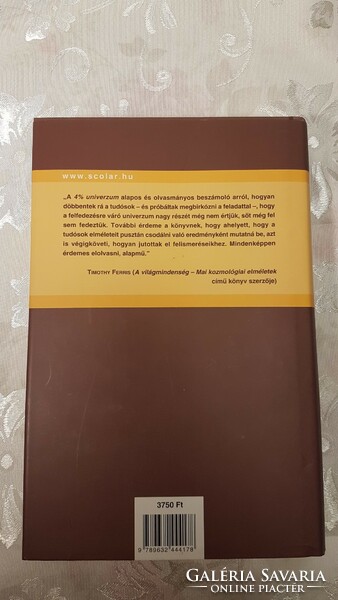 4% UNIVERZUM SÖTÉT ANYAG, SÖTÉT ENERGIA Újszerű könyv, nem olvasott, nem lapozgatott!