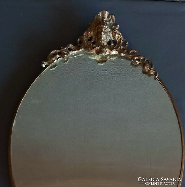 Art Nouveau oval wall metal mirror negotiable design