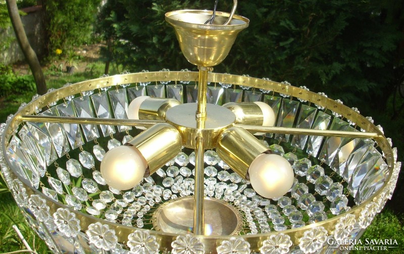 Viennese round basket crystal chandelier 4 burners ii.