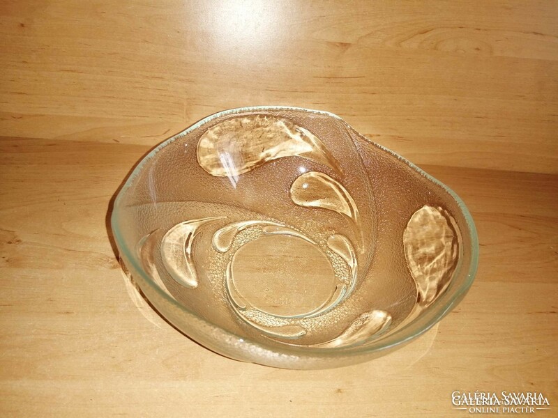 Indonéz üveg kínáló asztalközép, átm. 21 cm (6p)