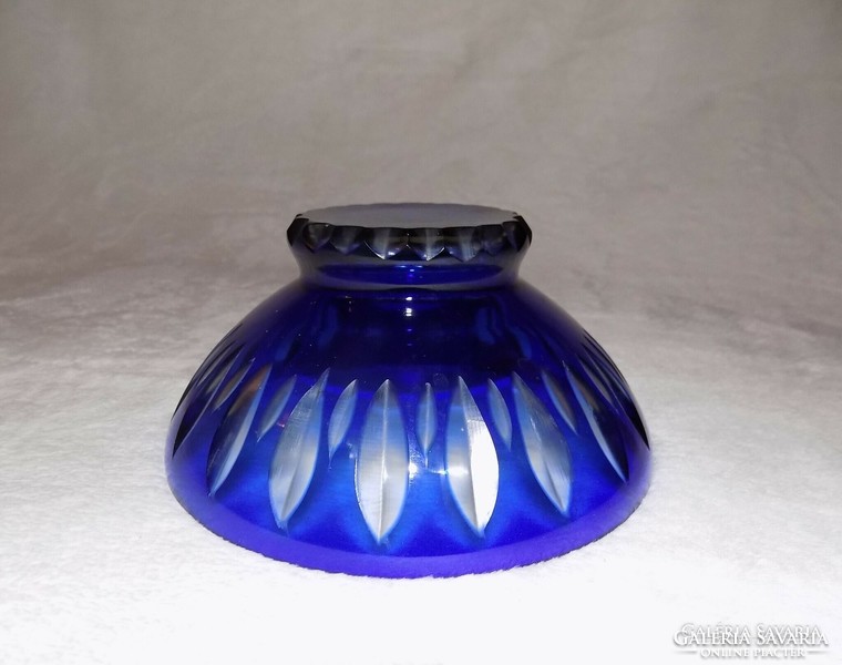 Blue crystal glass serving bowl centerpiece (fp)