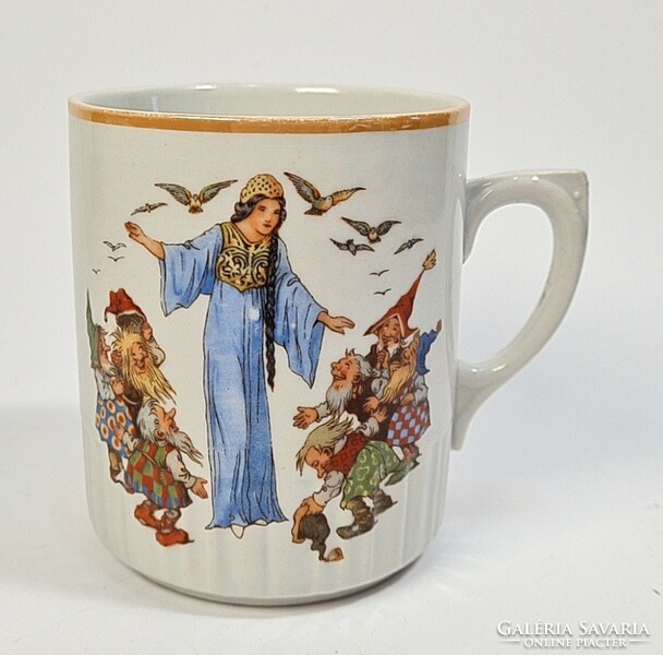 Antique Zsolnay fairy tale character skirt mug