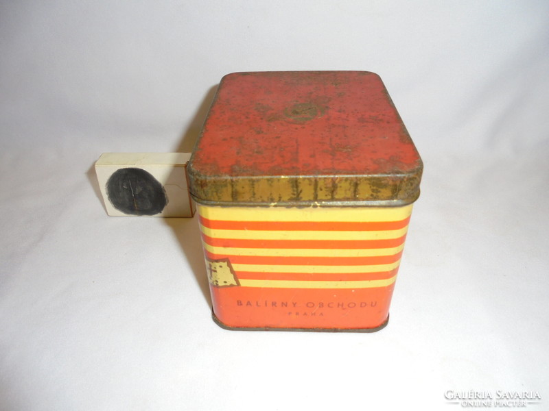 Old cocoa tin box, plate box