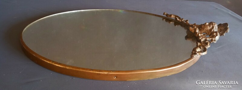 Art Nouveau oval wall metal mirror negotiable design