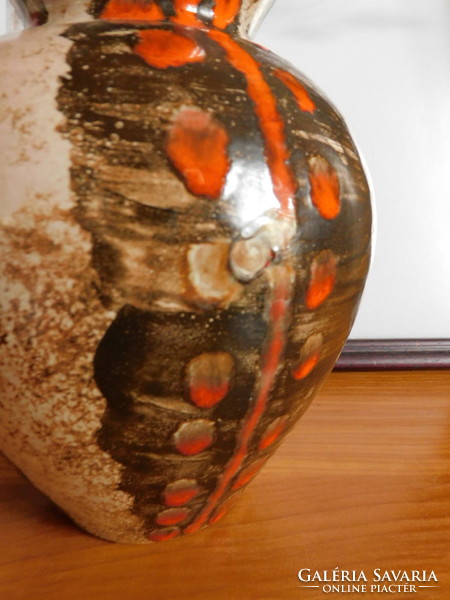 Retro ceramic industrial artist vase with dm sign 18 cm