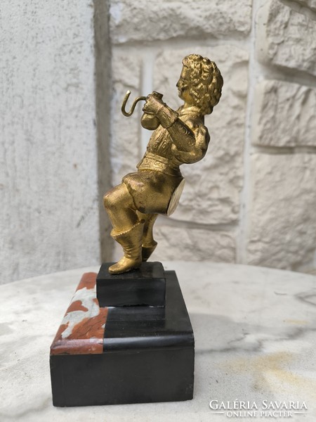 Antik Zsebóra tartó antik szobor fémből  asztali óra ,képtartó aranyozott.