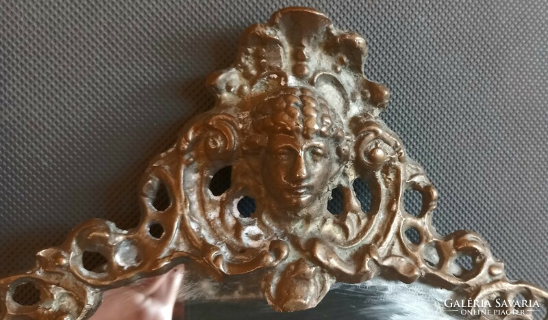 Art Nouveau oval wall metal mirror negotiable design