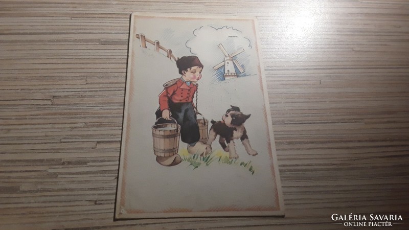 Old greeting postcard.