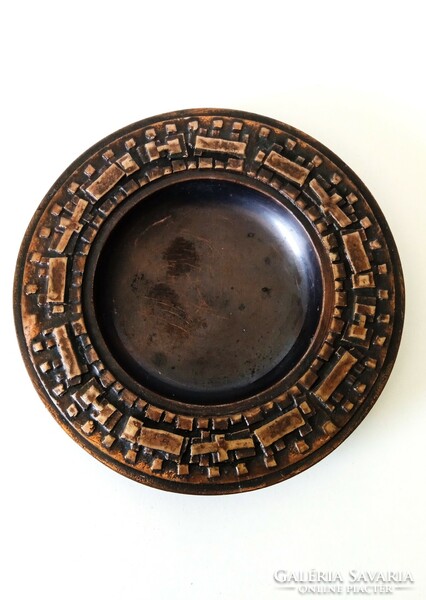 Modernist, ildiko from Szilágy, bronze/copper artisan wall plate, marked