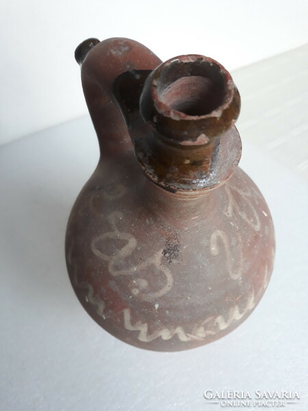 Vasvár antique bucsujáró holy water pot / ceramic jug