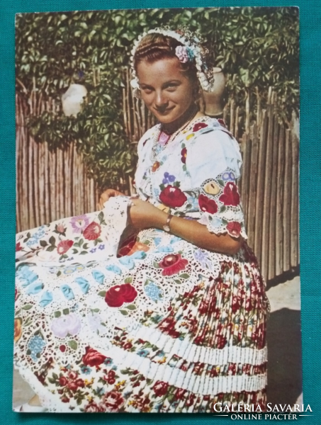 Kalocsa folk costume, postage-paid postcard