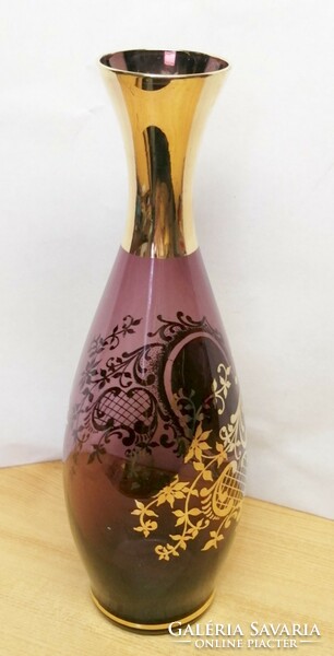 Bohemian vase of special beauty with rich eclectic gilding
