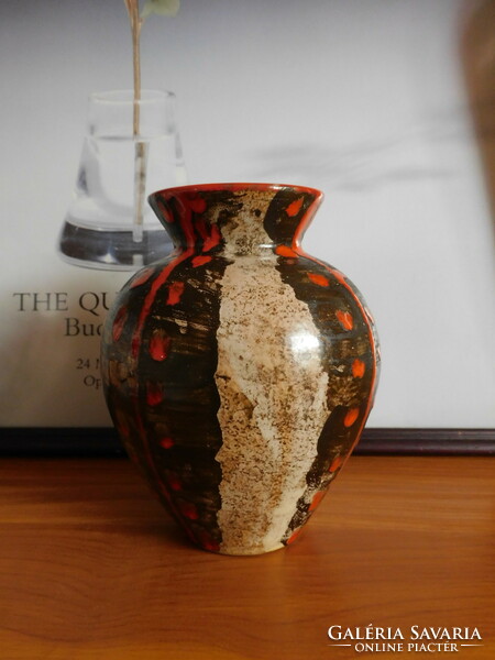Retro kerámia iparművész váza DM szignóval18 cm