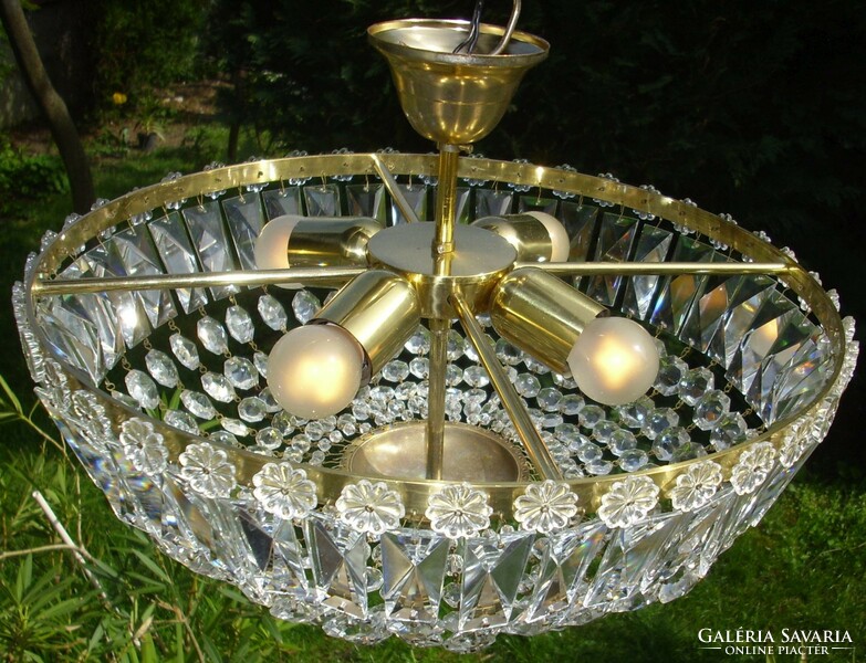 Viennese round basket crystal chandelier 4 burners ii.