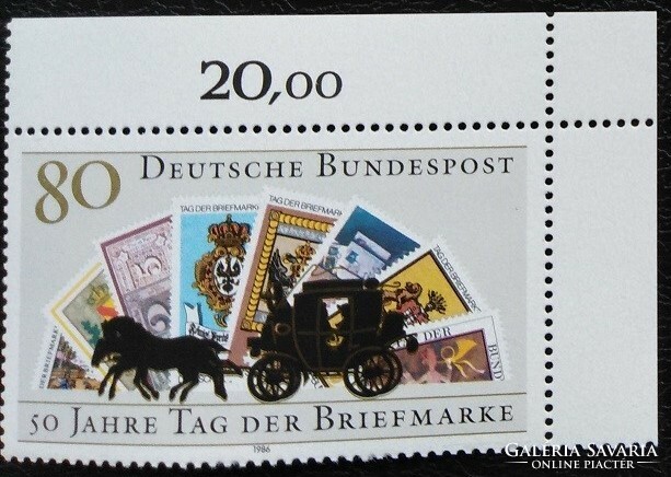 N1300s / Németország 1986 Bélyegnap bélyeg postatiszta ívsarki összegzőszámos