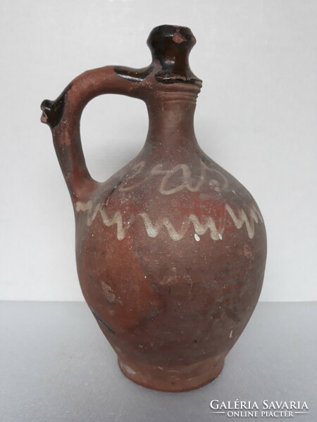 Vasvár antique bucsujáró holy water pot / ceramic jug