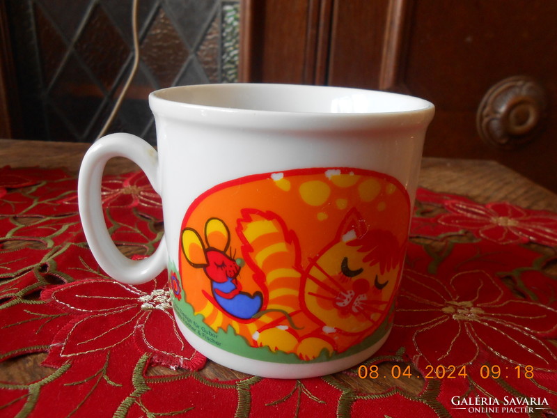 Zsolnay kitten mug for children