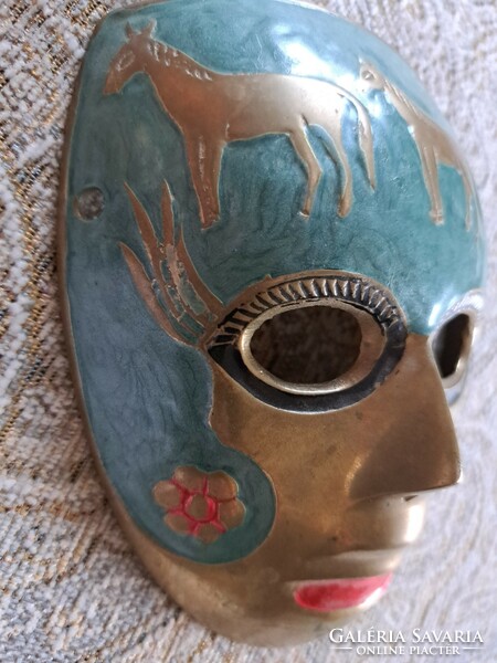 Copper painted barbarian mask
