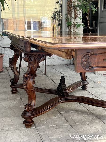 Antique Viennese baroque style dining room / meeting table