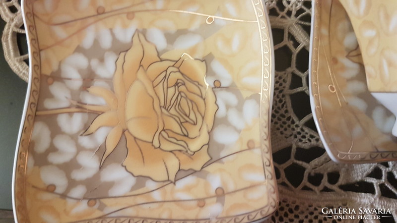 Gold-plated rose pattern modern, new aml germany royal porcelain- very nice-in a disbox-