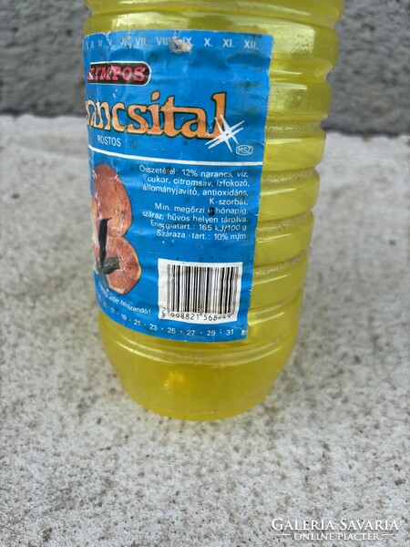 Plastic retro olympos orange drink plastic bottle glass nostalgia piece