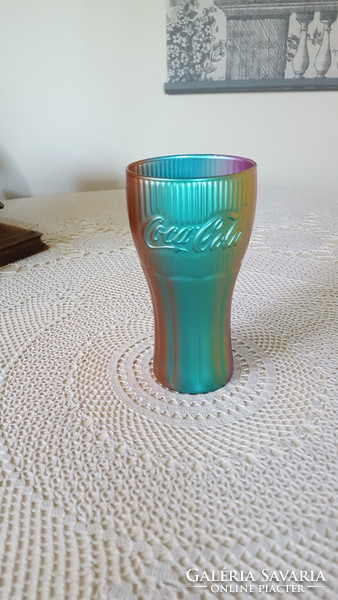 A special rainbow Coca-Cola glass