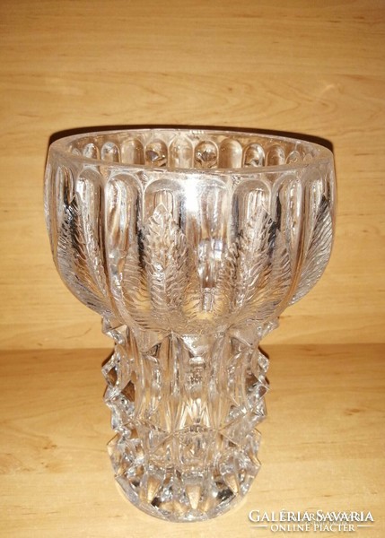 Nehéz vastag üveg váza - közel 3 kg ,22 cm magas (sz)