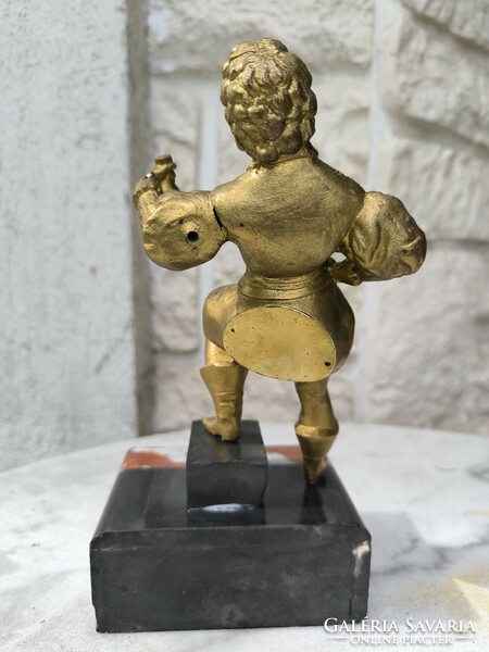 Antik Zsebóra tartó antik szobor fémből  asztali óra ,képtartó aranyozott.
