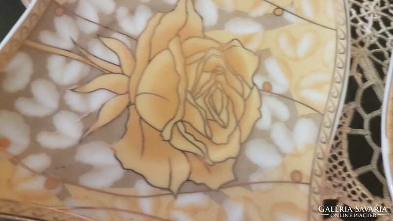Gold-plated rose pattern modern, new aml germany royal porcelain- very nice-in a disbox-