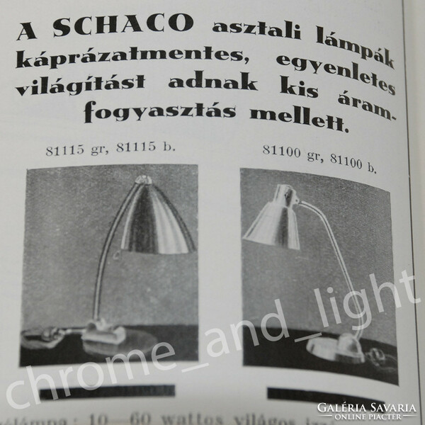 Bauhaus - Art deco asztali lámpa felújítva /fekete - króm) - Schaco