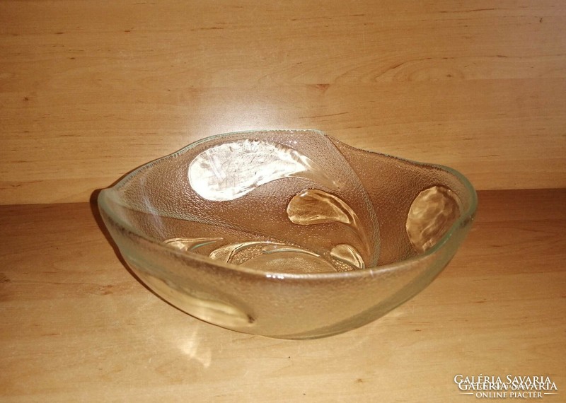 Indonesian glass serving table center, dia. 21 cm (6p)