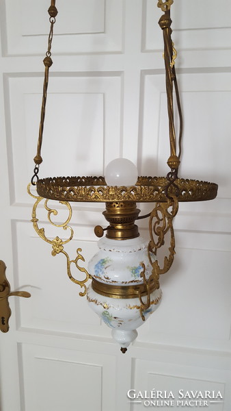 Beautiful limoges porcelain/copper chandelier
