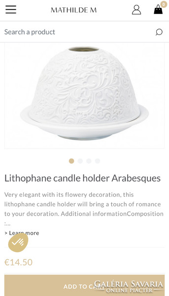 Biscuit with a wonderful pattern, lithophan porcelain candle holder - mathilde m.