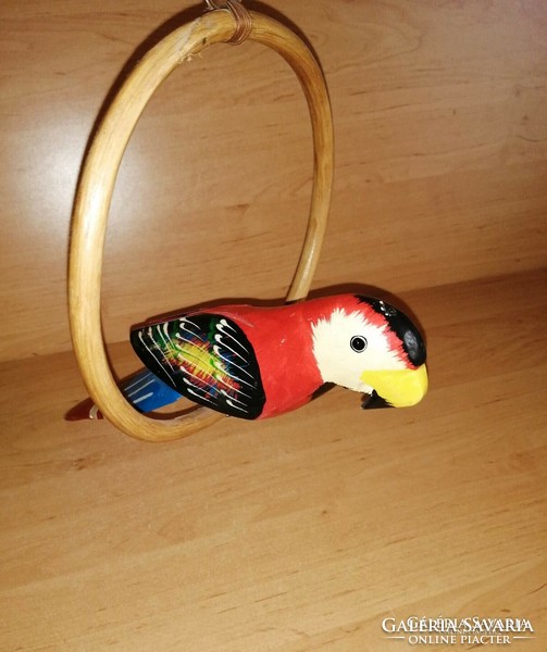 Hanging wooden parrot in a wooden hoop (b)